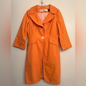 Charles Nolan Orange Trench Coat size 6